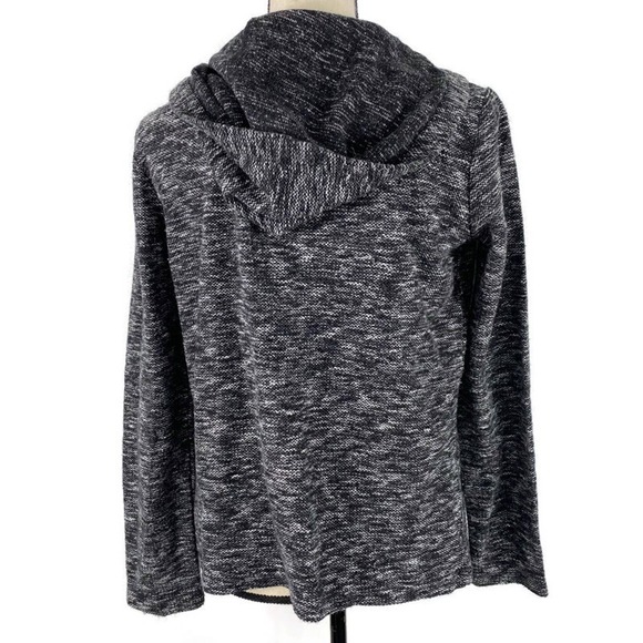 BB Dakota Demi Hoodie Jacket Open Cardigan Black Marled Pockets Womens Sz XS - Picture 5 of 11